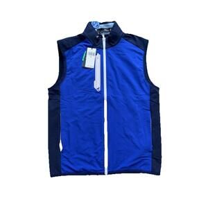 RALPH LAUREN RLX FULL ZIP VEST, SIZE: Small COLOR: NAVY/BLUE  Mens